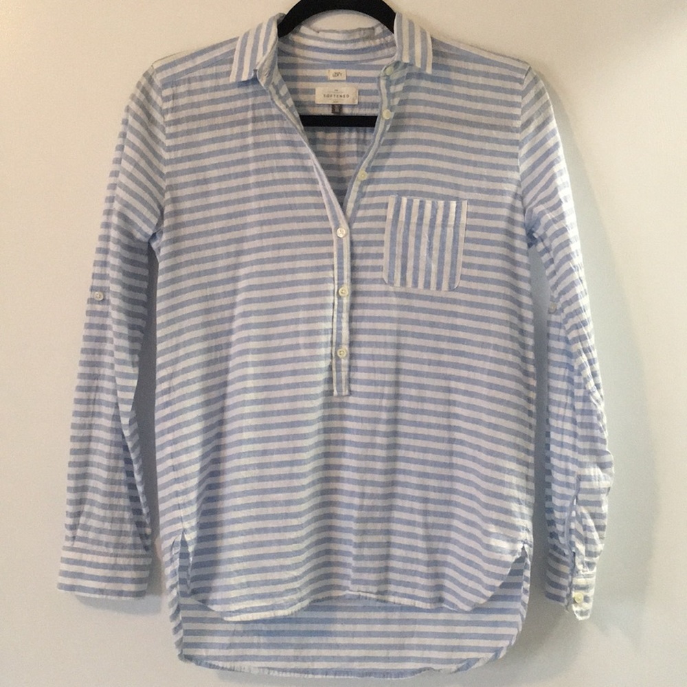Women’s half buttton striped shirt